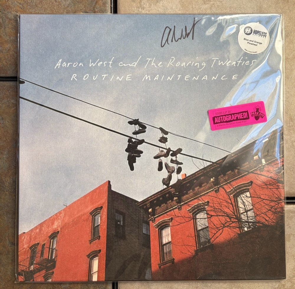 Aaron West Signed "Routine Maintenance" colored 12"Vinyl Record Autographed