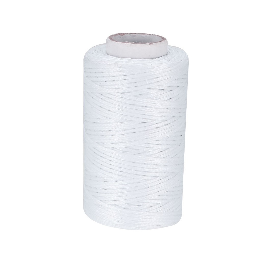 Leather Sewing Stitching Flat Waxed Thread String Cord (150D 1mm 50M, White )