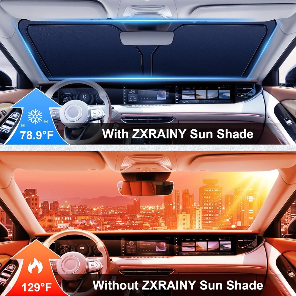 Car Windshield Sunshade Universal Sun Visor Front Window Shades, Foldable Reflec