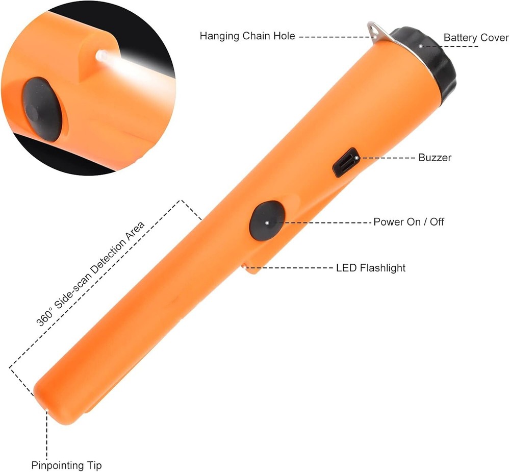 Metal Detector HandHeld Pro Pinpointer Pointer Probe Waterproof Sensitive Tester