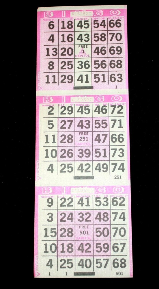 BINGO PAPER Sheets 3 on 4 Purple Special pattern - 50 pack