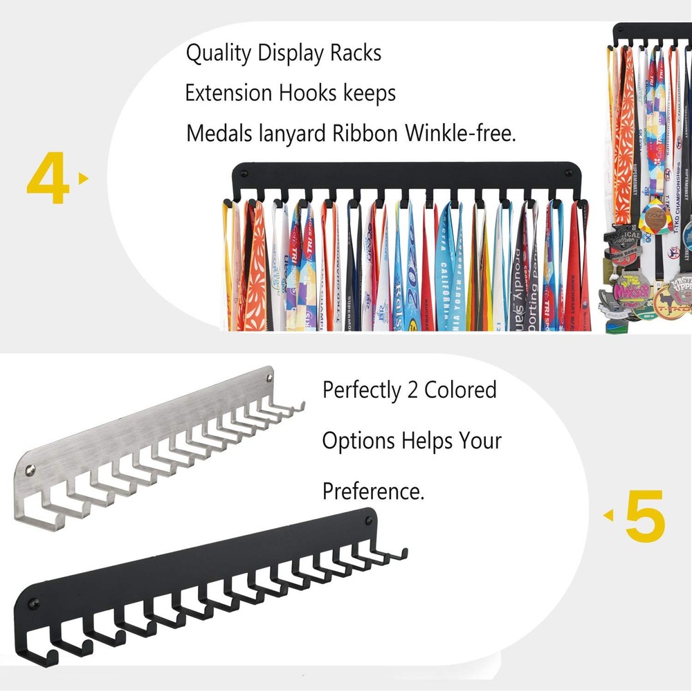 Premium Marathon Medal Display Rack Runner Wall Holder
