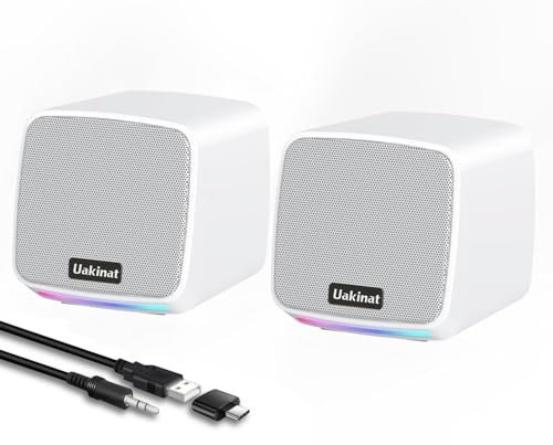 Computer Speakers,Computer Speakers for Desktop PC,Desktop Speakers,USB White