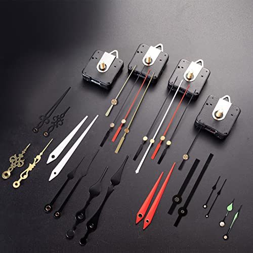 EMOON 6 Pieces Clock Mechanism Replacement Kit with 9 Pack Clock Hands, Silent