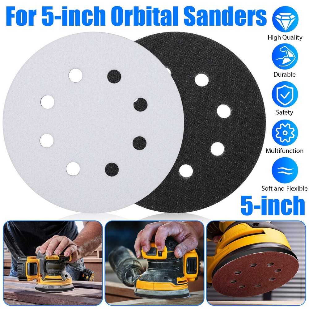 2PCS 5in Hook Loop Foam Cushion Sanding Discs Buffer Pad For Orbital Sander