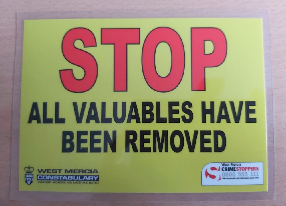 Laminated Security Warning message for vehicle