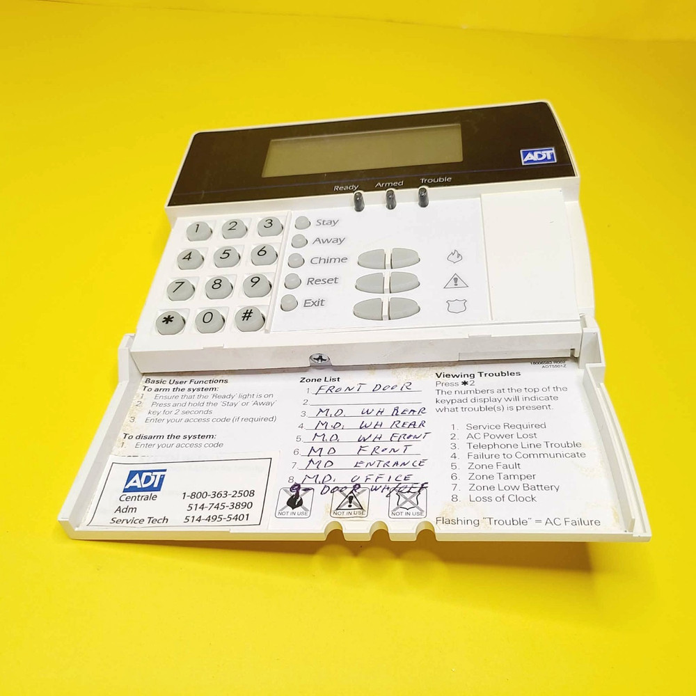 ⚡ADT ADT5501Z ALARM SYSTEM KEYPAD FIXED-MESSAGE FOR PREMISEPRO POWERSERIES PANEL