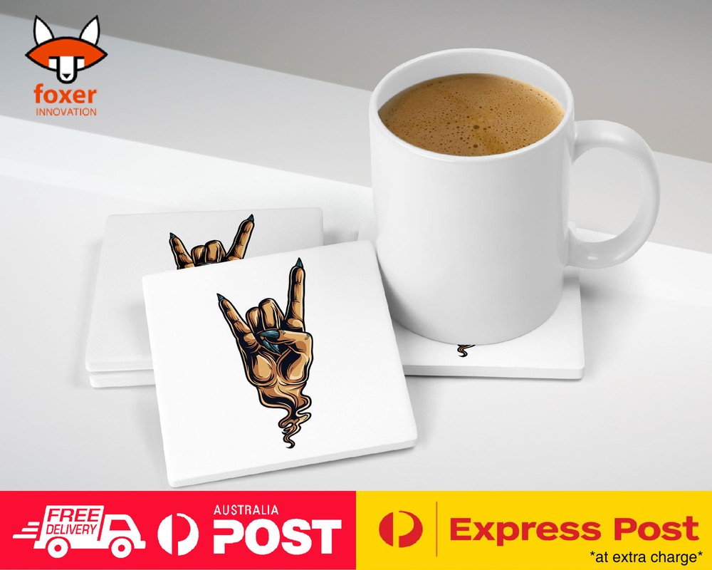 COASTER COFFEE DRINKING MAT|HAND GESTURE DEVILS HORN