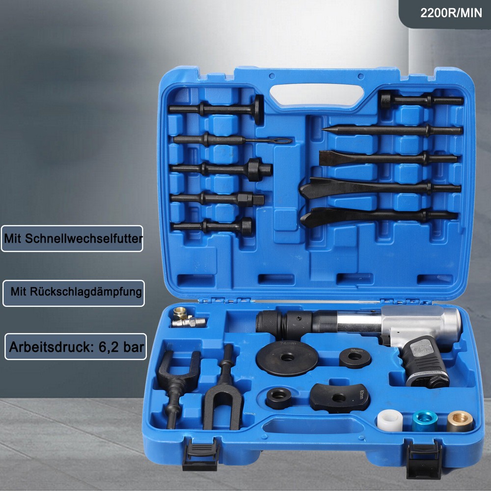 Multi-functional Air Hammer Tool Set With Case Pneumatic Hammer Piece Chisel Kit