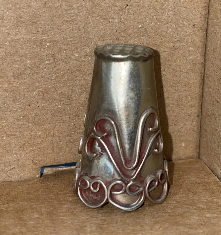 Vintage Mexico Thimble Silver Ornate Wire