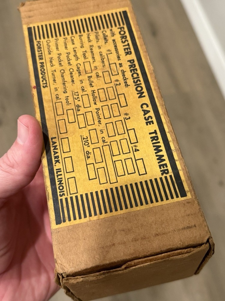 Forster Case Trimmer Original Cardboard BOX + Instructions **Empty Box**