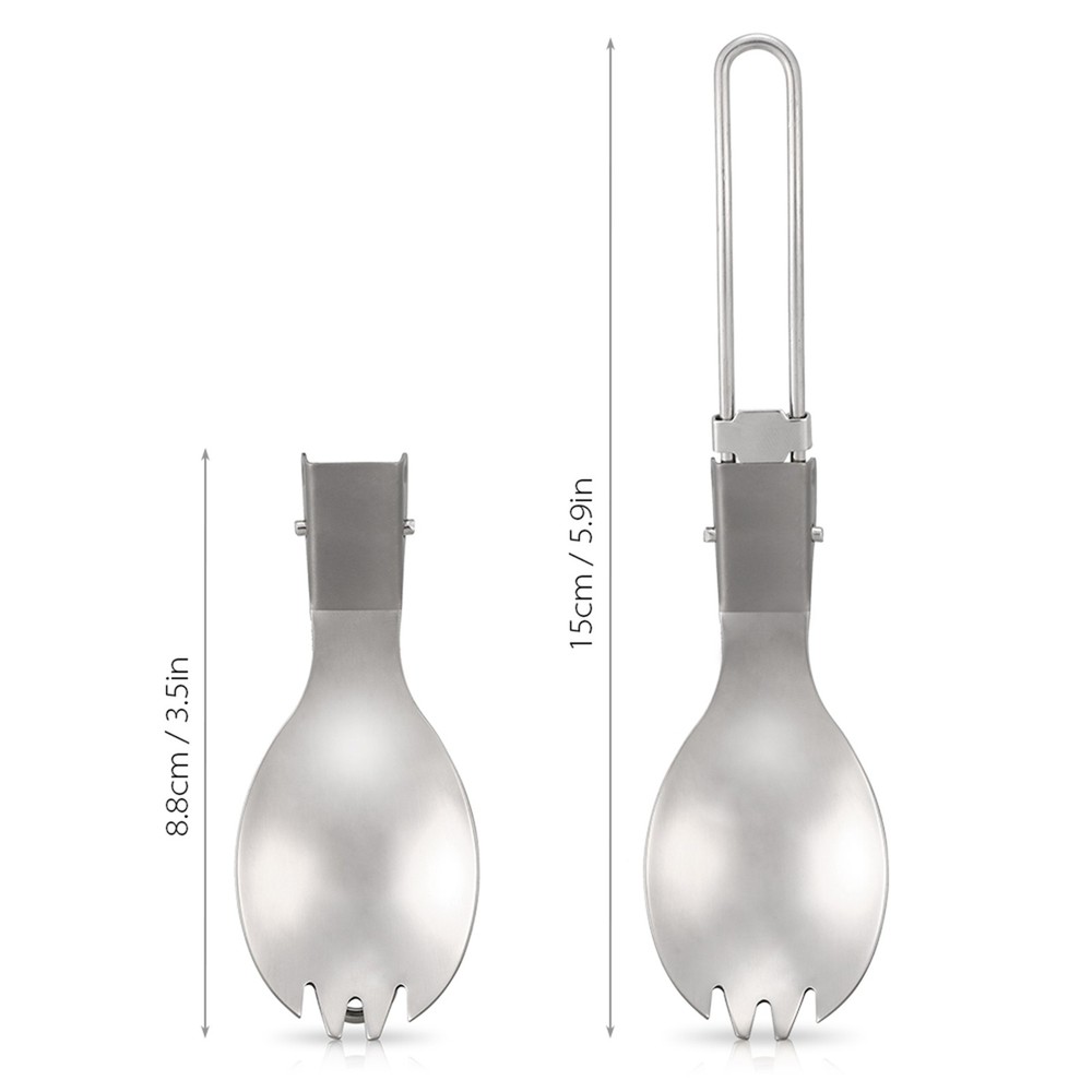 Half Polished Folding Spork Lightweight Dinner D0S0