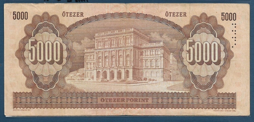 Hungary 5000 Forint, 1992, P 177b, VF