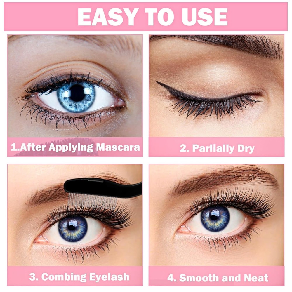 Folding Eyelash Comb Separator Tool for Define Lash, 2 Pcs