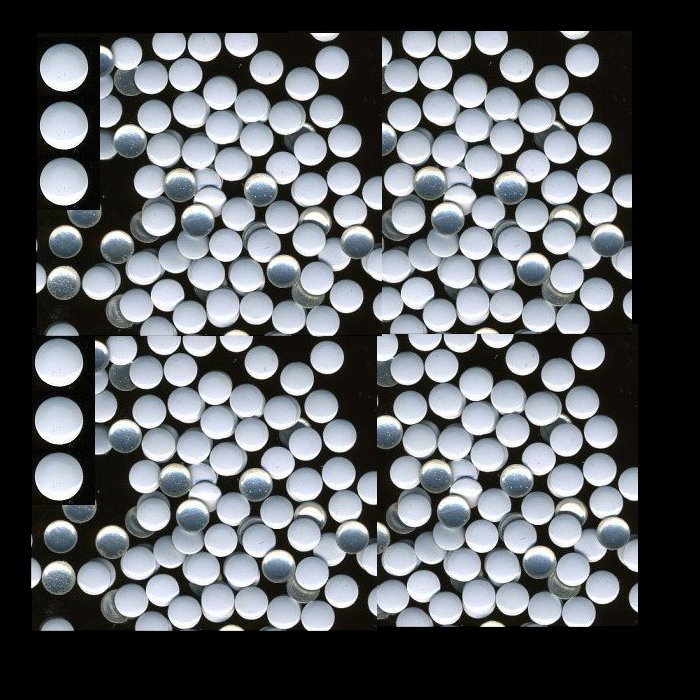 ROUND Smooth Nailheads 2mm Hot Fix WHITE 144 PC