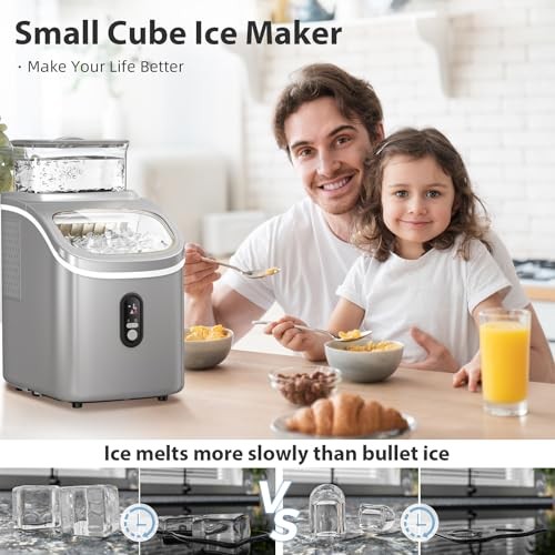 Countertop Ice Cube Maker Machine with External Water GREY