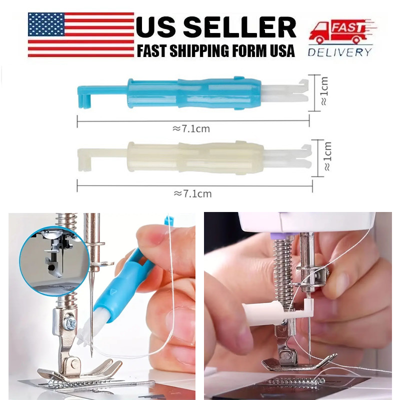 1/2PC Elderly Use Automatic Easy Sewing Needle Device Threader Thread Guide Tool