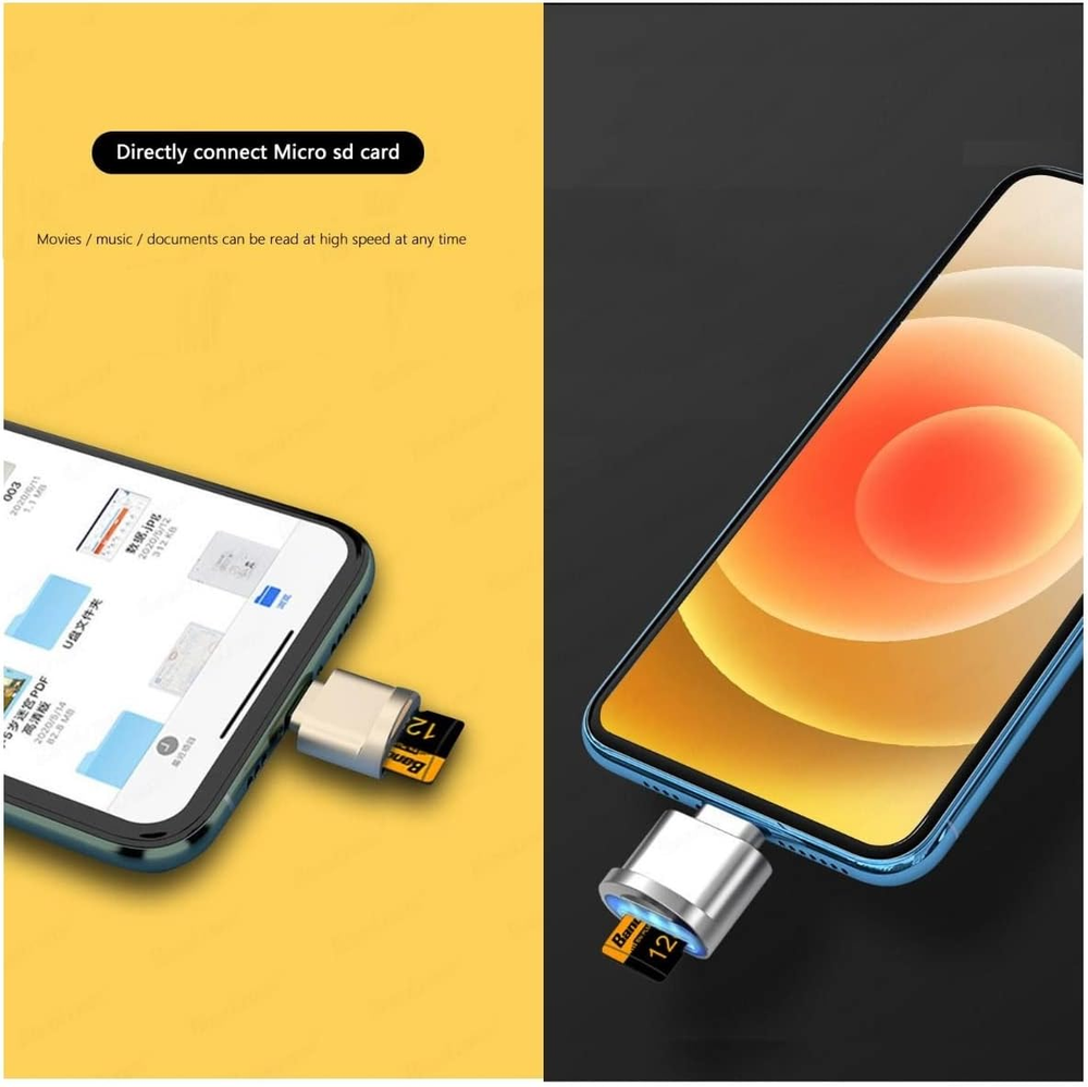 Micro SD Memory Card Adapter Reader For Iphone Ipad, Lightning Micro SD To USB-C