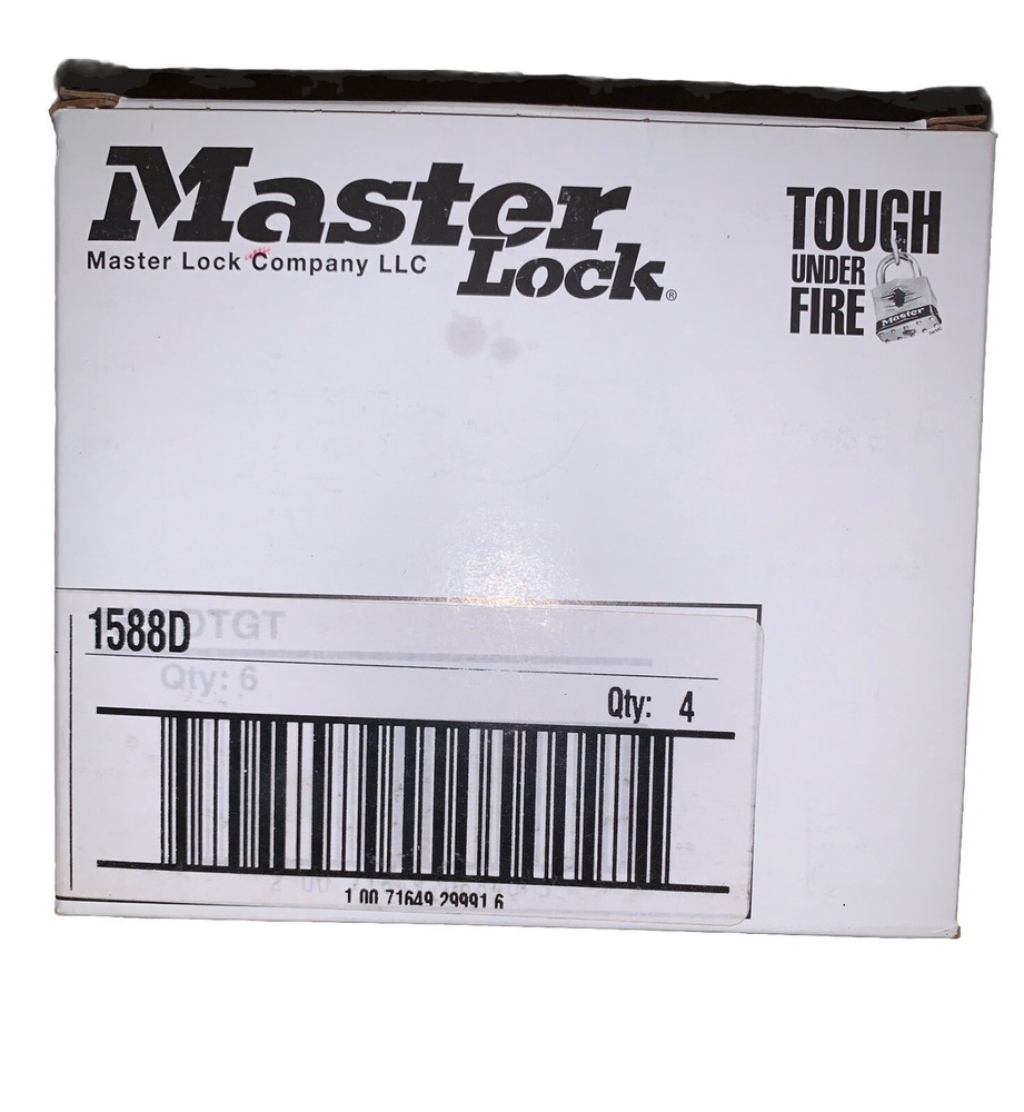 4 Pack Master Lock Magnified Combination Padlock 1588D Blue Level 3