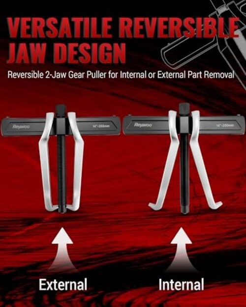 2-Jaw Reversible Gear Puller for External (12.4" Max) & Max External 12.4"