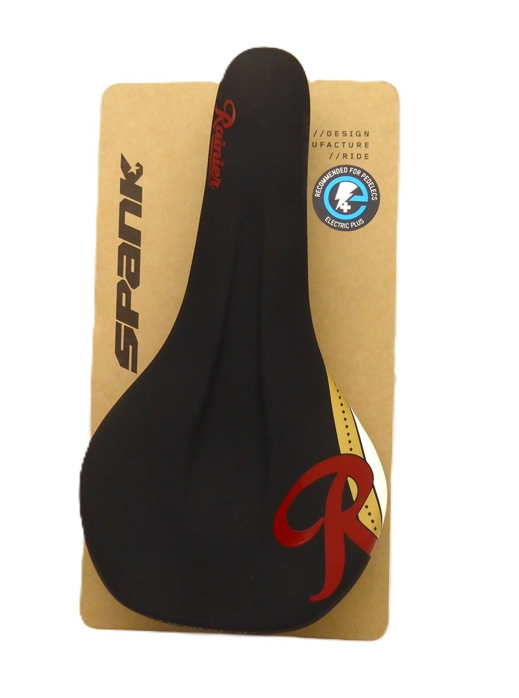Spank Oozy 220 Saddle, Rainier Beer LTD, Black
