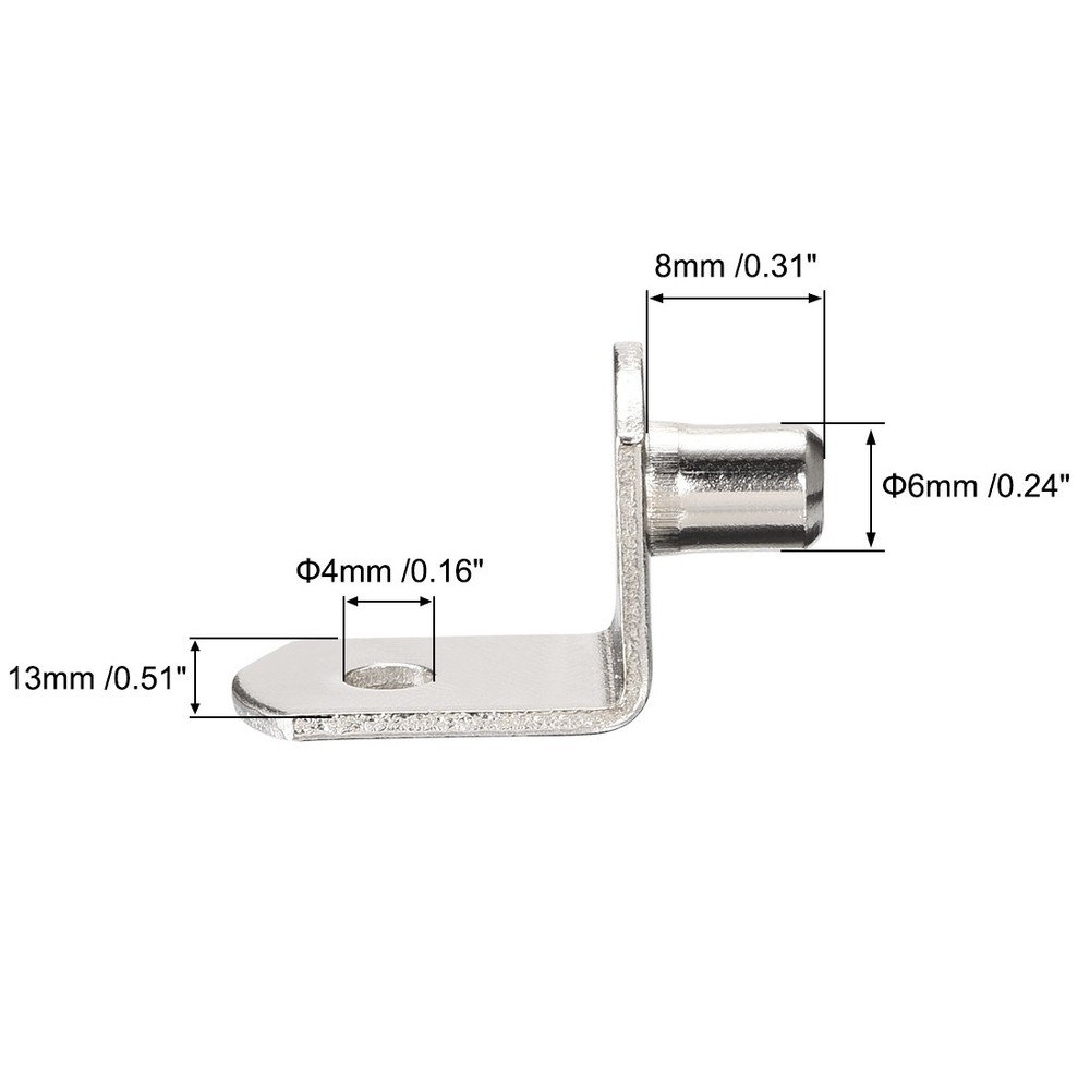 Shelf support pin, 6mm L shaped support, wardrobe shelf, bracket 40pcs