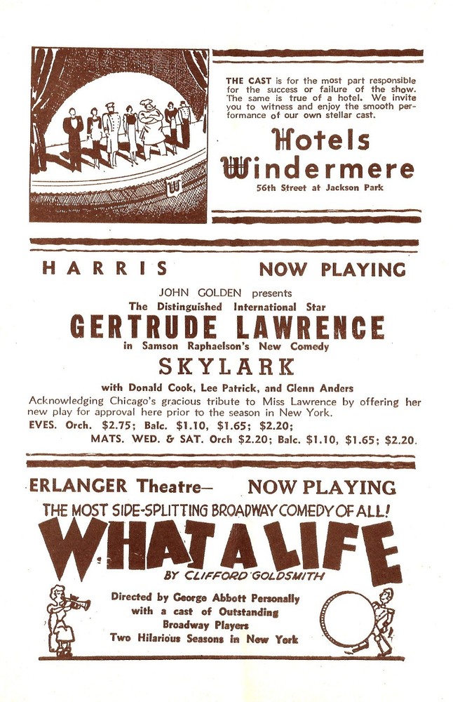 Walter Huston "KNICKERBOCKER HOLIDAY" Kurt Weill / Maxwell Anderson 1939 Program