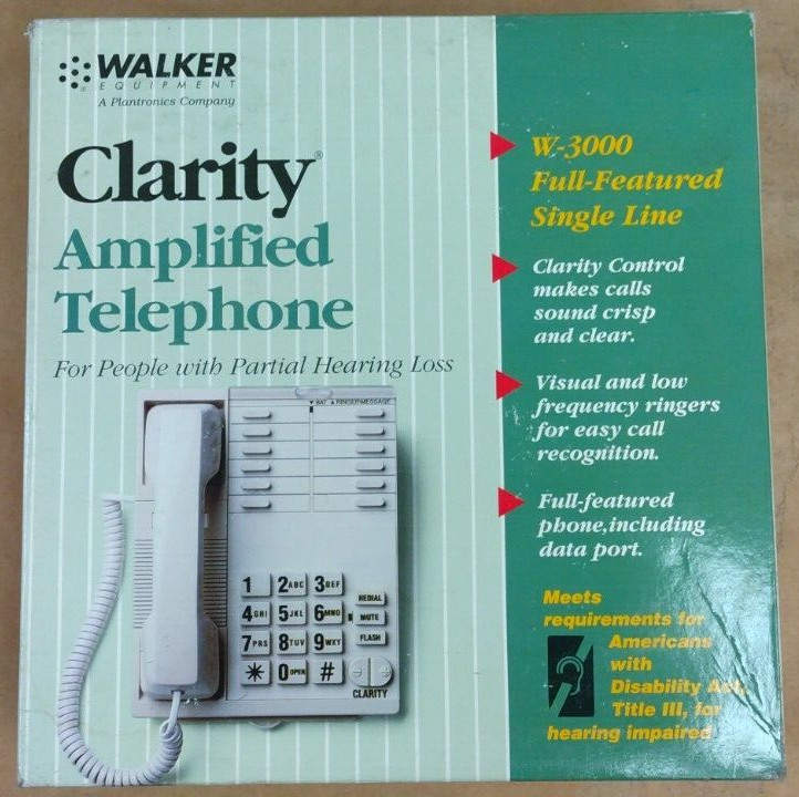 Clarity Amplified Large Button Telephone, Visual & Low Frequency Ringer - NEW
