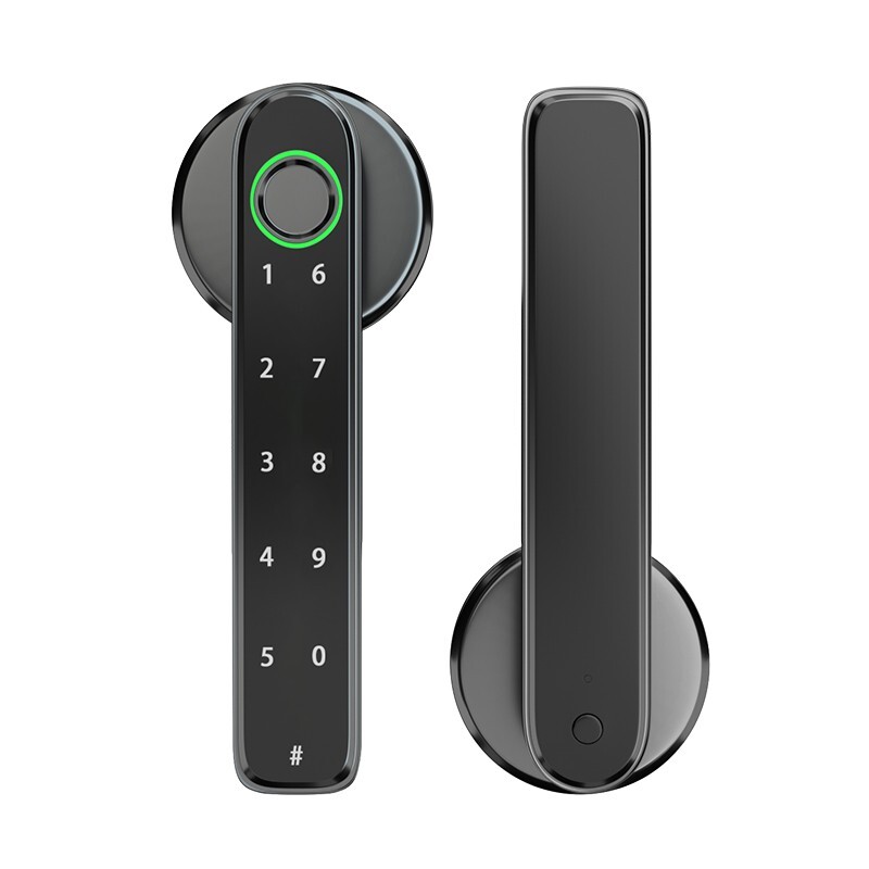 Smart Biometric Door Lock Bluetooth APP Control Fingerprint Door handle With Key