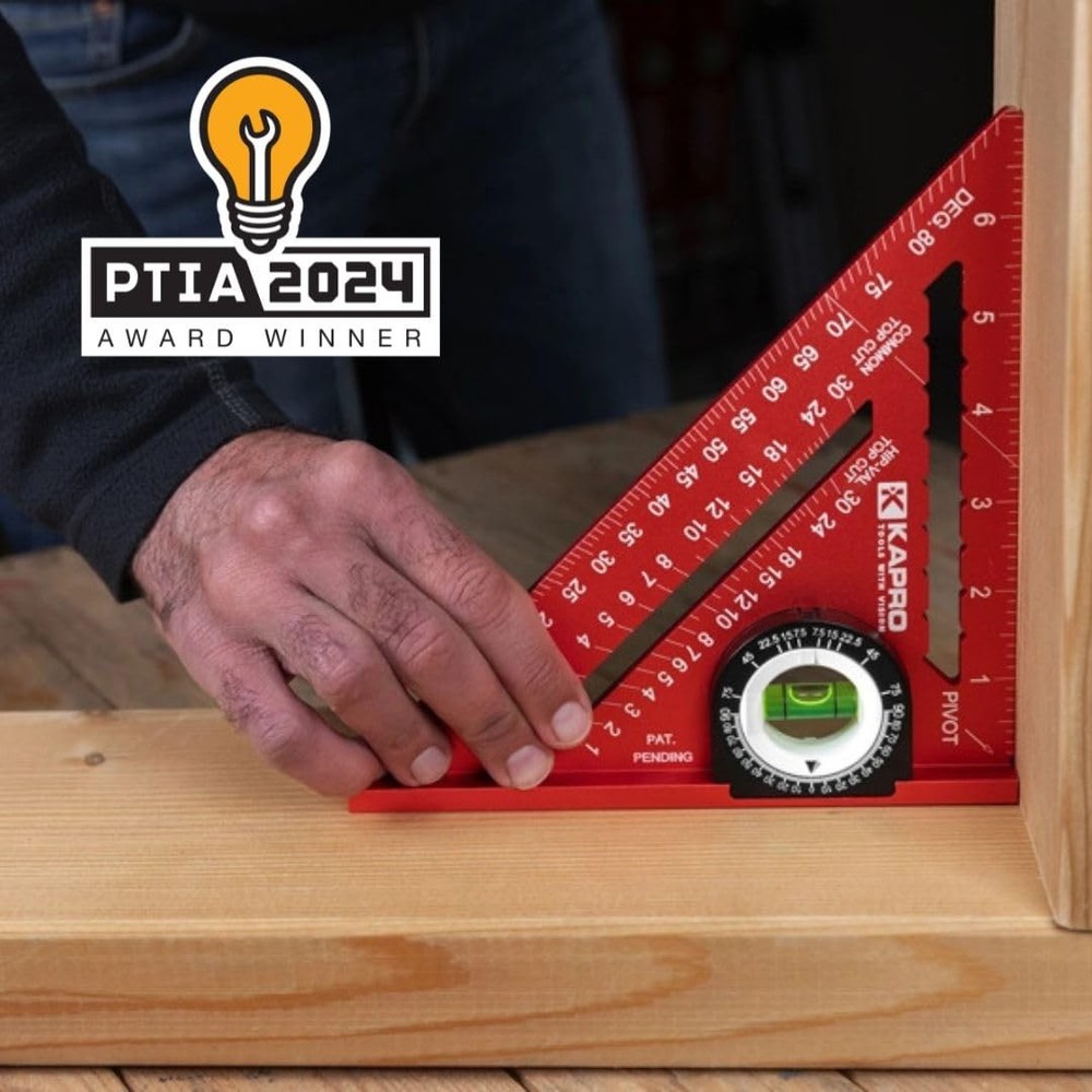 449-7 Rafter Square with Protractor Vial Level - Anodized Aluminum Triangle