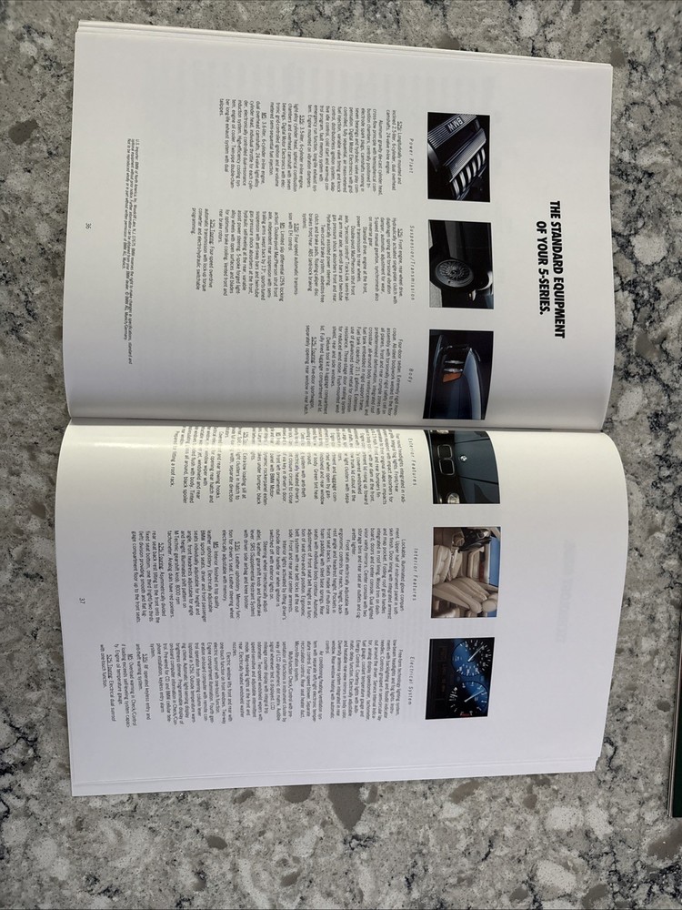 BMW 5 Series E34 41 Page 1992 Brochure