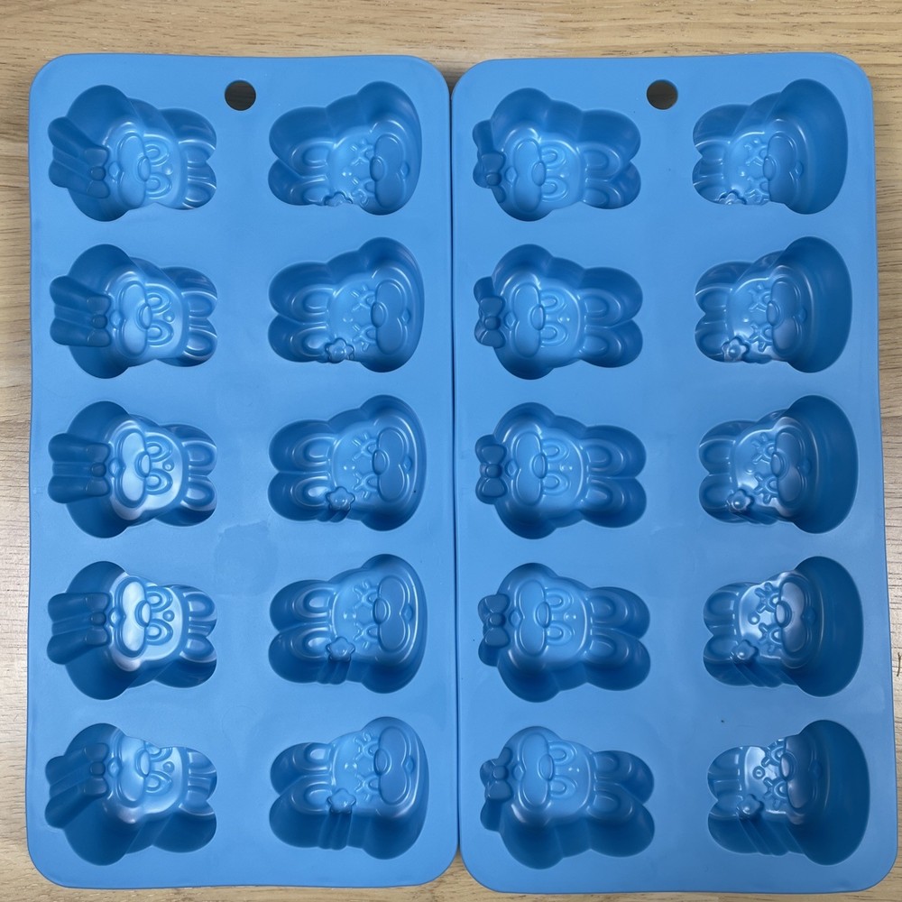 2 - Easter Bunny Ice Cube, Edible Gummies, Candy, Jigglers Flexible Mold