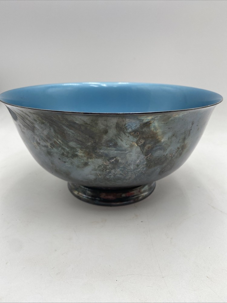 REED & BARTON Blue Enameled Silver Bowl
