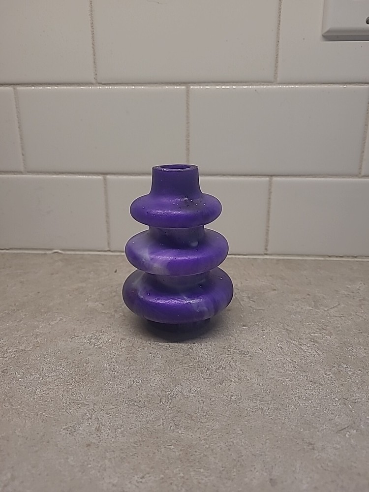 Purple White Vase/candle Holder