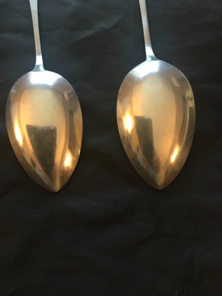 TWO NORWEGIAN SILVER SERVING SPOONS, S830 purity.