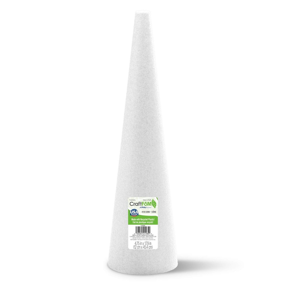 FloraCraft CraftF M Cone White Plastic 4 75 Inch Standard Functional Painted