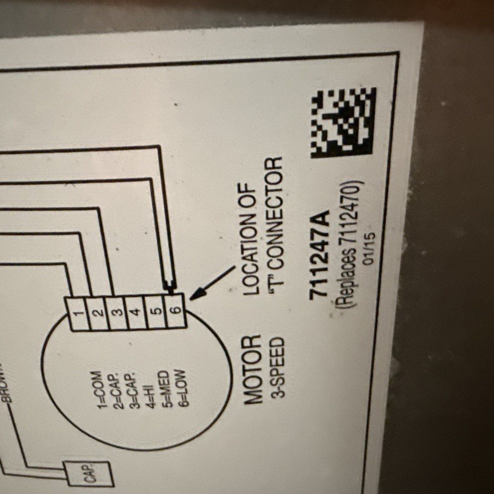 Motor 3 Speed/"T" CONNECTOR 711247