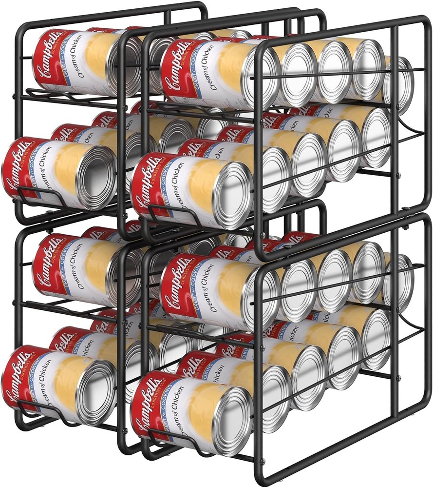 4 Pack - Can Organizer for Pantry, Stackable Can Dispenser Rack Canned Food S...