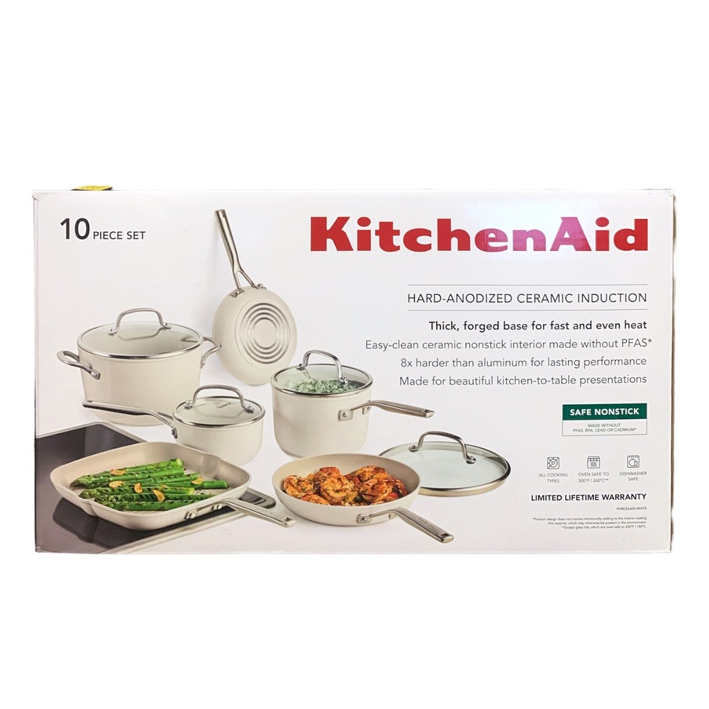 KitchenAid 10-Piece Hard-Anodized Ceramic Induction Cookware Set