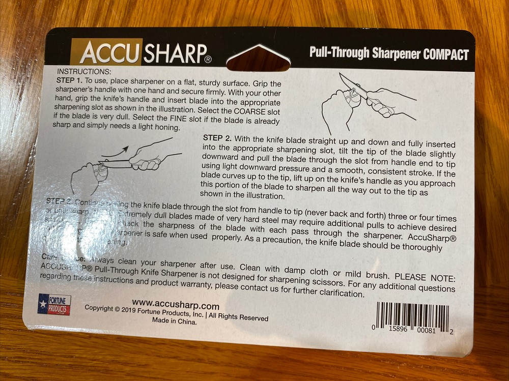 Accusharp Compact 2-St Carbide Orange 4.63"x1.5"x2" Pull Through Sharpener 081C