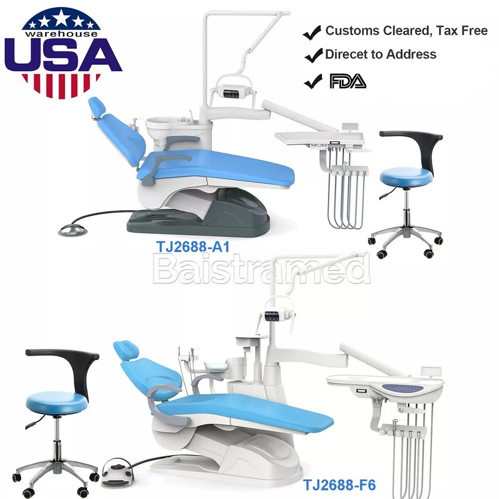 Dental Unit Chair Computer Controlled DC Motor &Doctor's Stool 110V