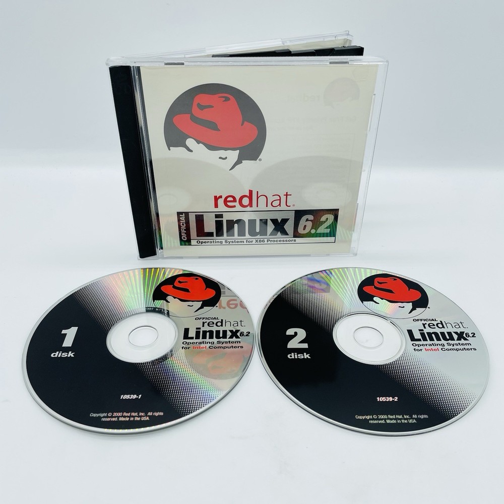 Official Red Hat Linux Standard 6.2 Operating System OS, 2-Disc Set, Fast Ship