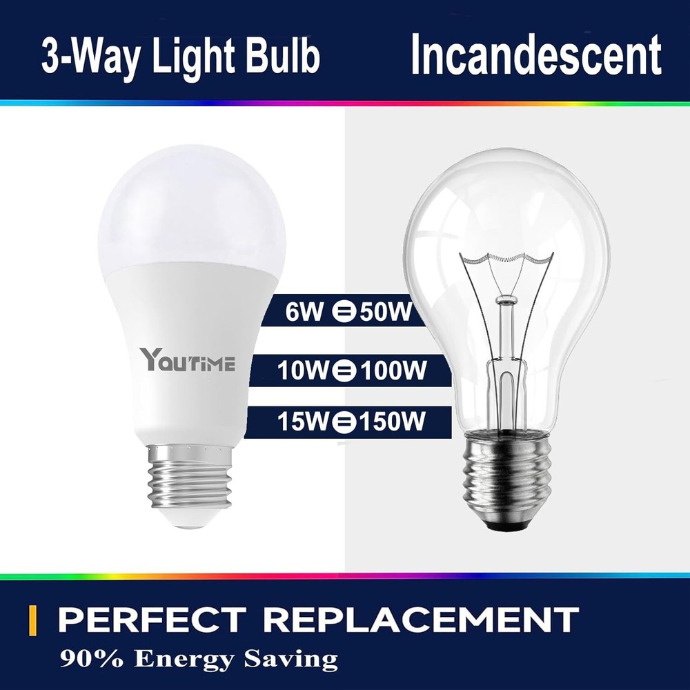 3 Way Light Bulbs 50 100 150 Watt