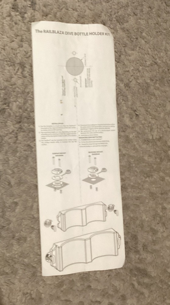 RailBlaza Dive Bottle Holder Kit New Open Kit