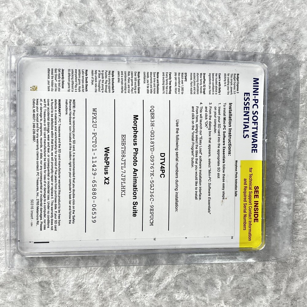 Mini-PC Software Essentials 4 GB SD Card - New