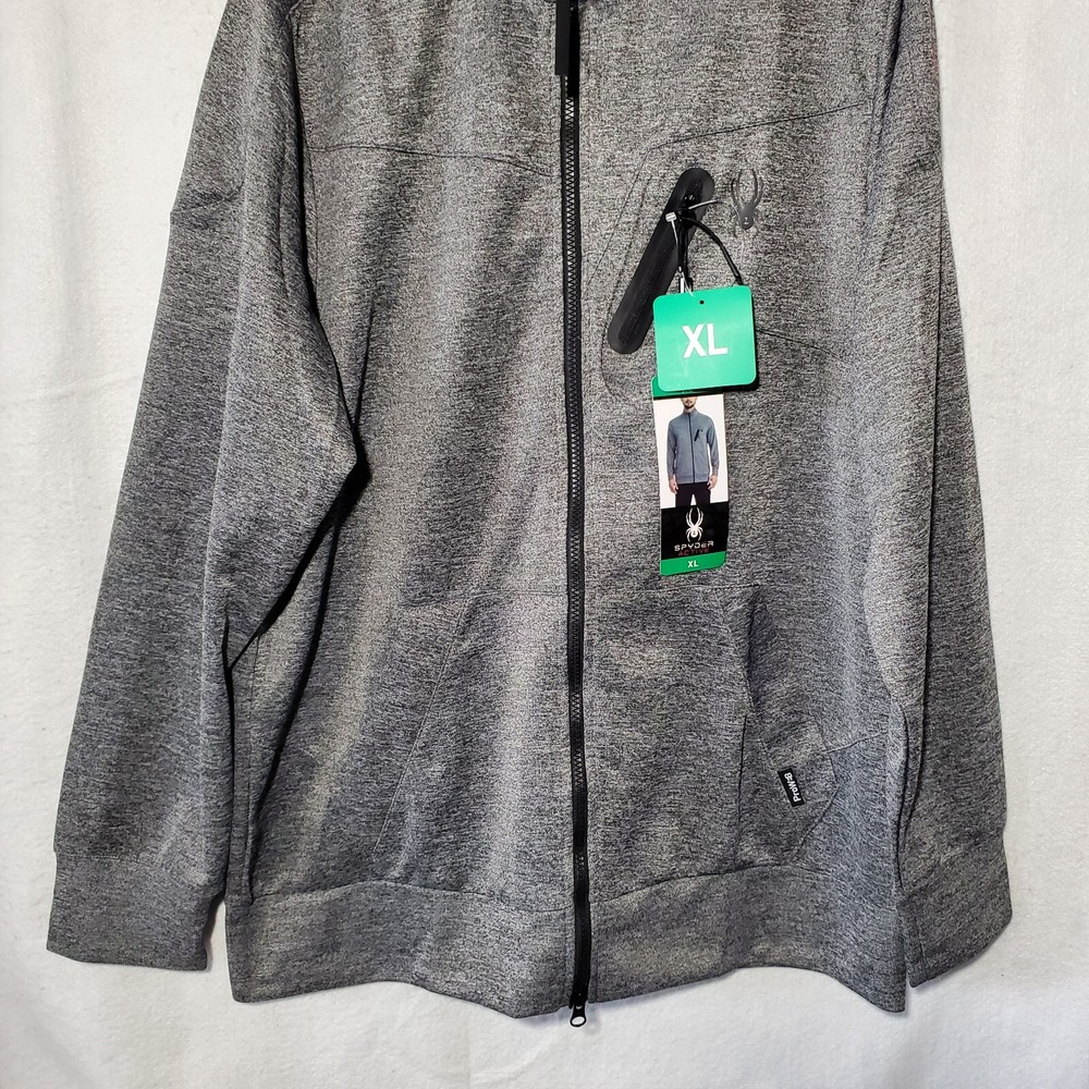 Spyder Jacket Mens XL Pullover Active Performance Top Grey Activewear Zip NWT