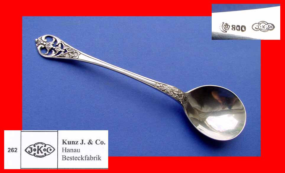 Serving Spoon Kunz J. & Co Hanau 800 Silver B122