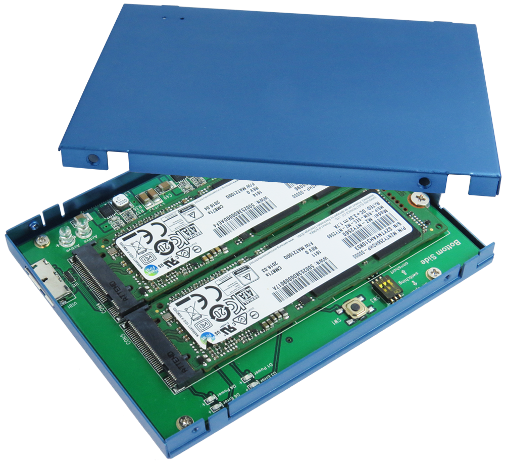 USB 3.1 Micro B to M.2 B Key X2 Raid Card