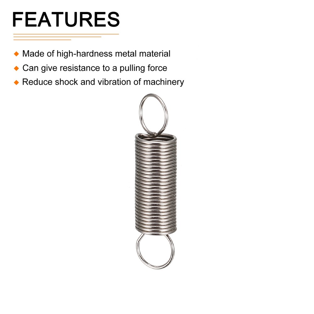 20Pack 0.5x6x25mm(WxODxL) Extension Spring Extended Compressed Spring Silver