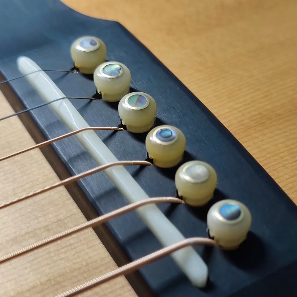 6x Guitar Pin Unbleached Bone Abalone shell Dot Luthier Bridge Nut Saddle H03